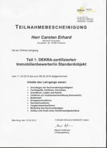 Zertifikat Immobilienbewerter Würzburg