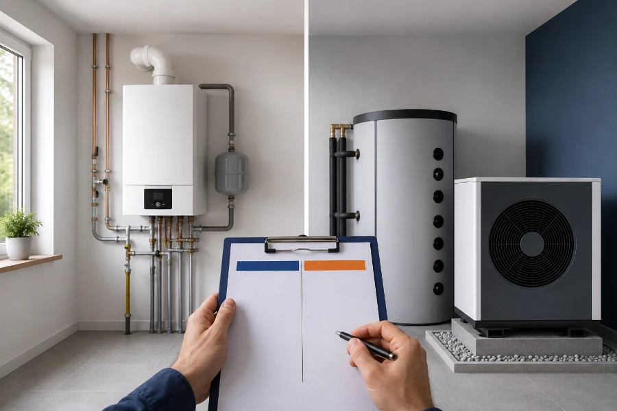 Gasheizung und Wärmepumpe im Vergleich nach dem Gebäudemodernisierungsgesetz 2026